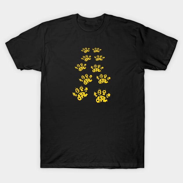 Cheetah Paw Track T-Shirt by Braznyc